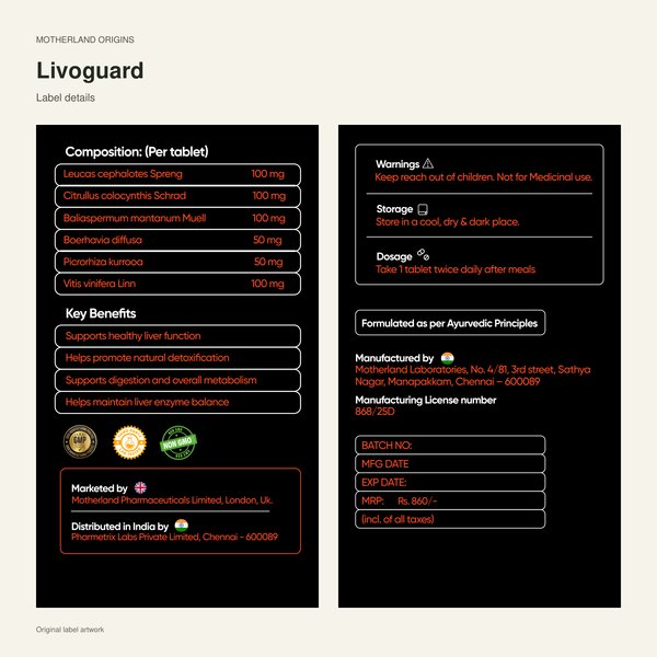Motherland Origins - livoguard label